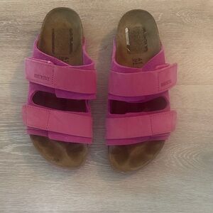 Birkenstock Women's Pink Double-Strap Slide Sandals